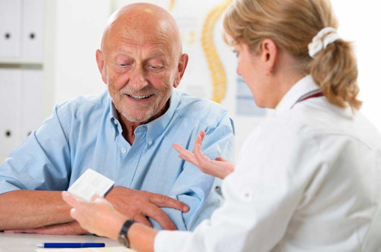 An older adult discussing an ongoing health concern